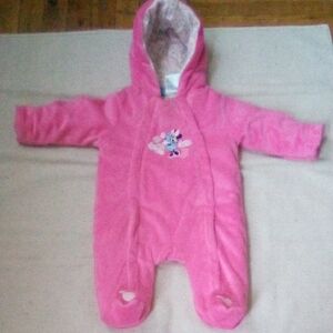 Pink Hooded Kids One Piece